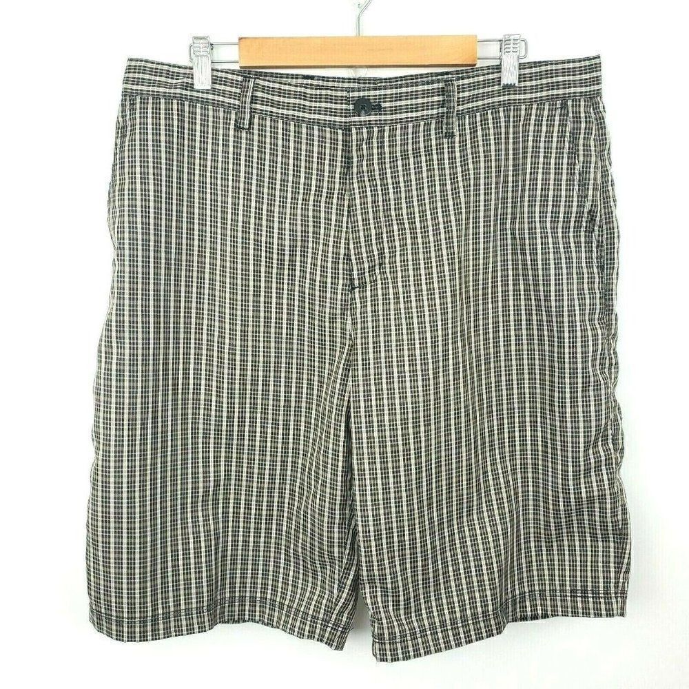 Adidas Plaid Athletic Chino Golf Shorts Performance Casual Mens Size 38